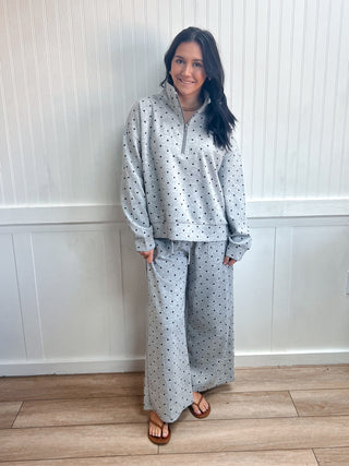 Nellie Scuba Polka Dot Wide Leg Pants-Outfit Sets-Sewn and Seen-bottoms,Fall Favorites,FD 10/22/26,NewArrival-The Twisted Chandelier