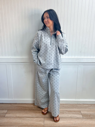 Nellie Scuba Polka Dot Wide Leg Pants-Outfit Sets-Sewn and Seen-bottoms,Fall Favorites,FD 10/22/26,NewArrival-The Twisted Chandelier