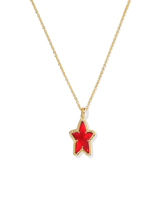 Kendra Scott Ada Star Short Pendant Necklace Gold Red Illusion-Necklaces-Kendra Scott-FD 05/20/24, N00596GLD-The Twisted Chandelier