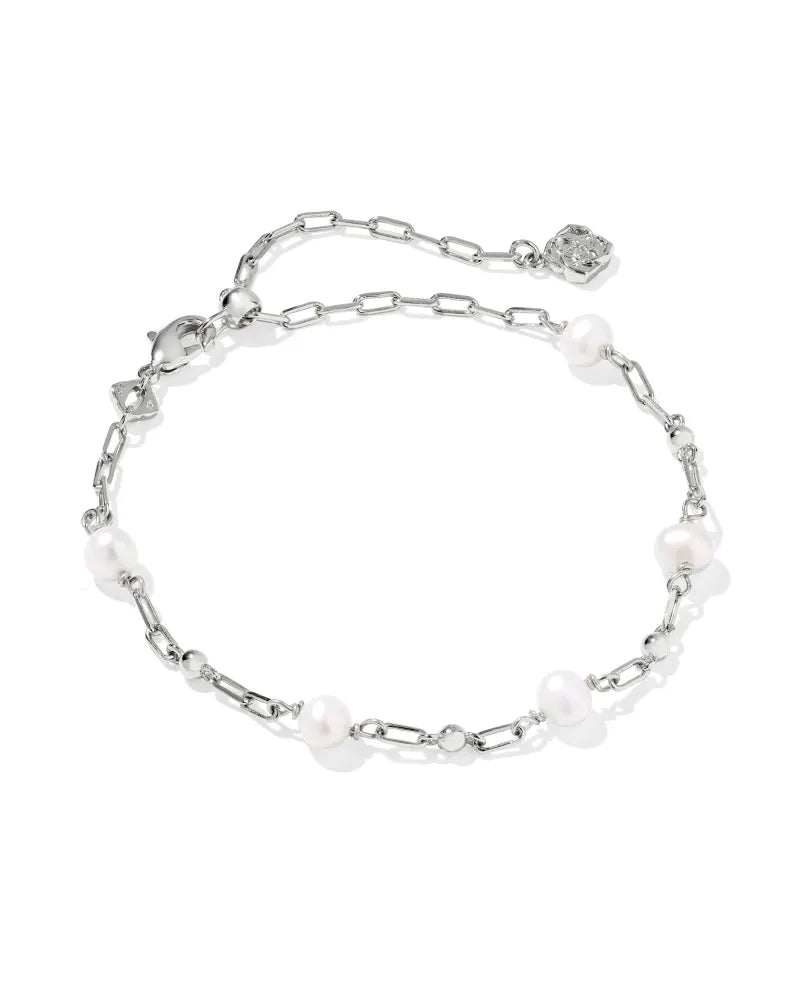 Kendra Scott Ashton Delicate Chain Bracelet Silver Freshwater Cultured Pearl-Bracelets-Kendra Scott-08/21/25,B00314RHD-The Twisted Chandelier