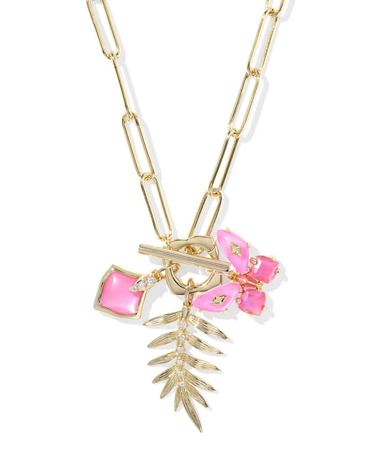 Kendra Scott Bianca Butterfly Charm Necklace Gold Pink Mix-Necklaces-Kendra Scott-FD 05/07/25,N01098GLD,Sale Kendra Scott-The Twisted Chandelier