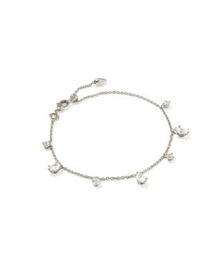 Kendra Scott Cailin Delicate Chain Bracelet Silver White Cz-Bracelet-Kendra Scott-B00388RHD-The Twisted Chandelier