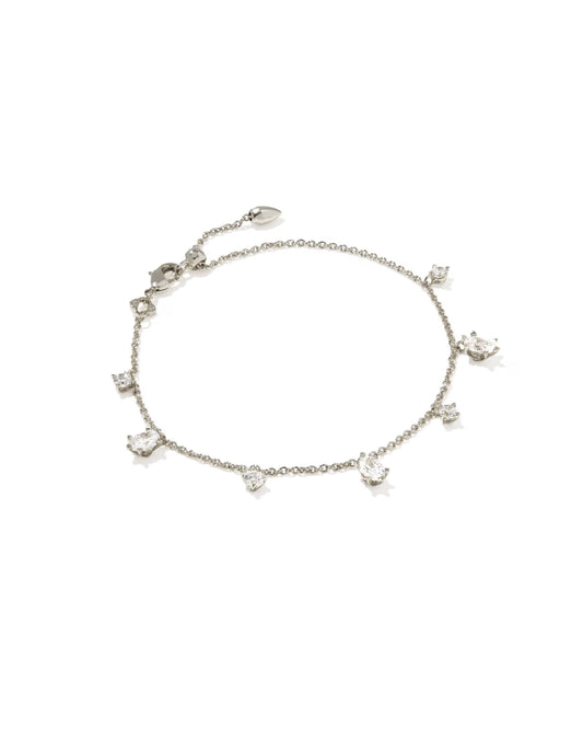 Kendra Scott Cailin Delicate Chain Bracelet Silver White Cz-Kendra Scott-B00388RHD-The Twisted Chandelier
