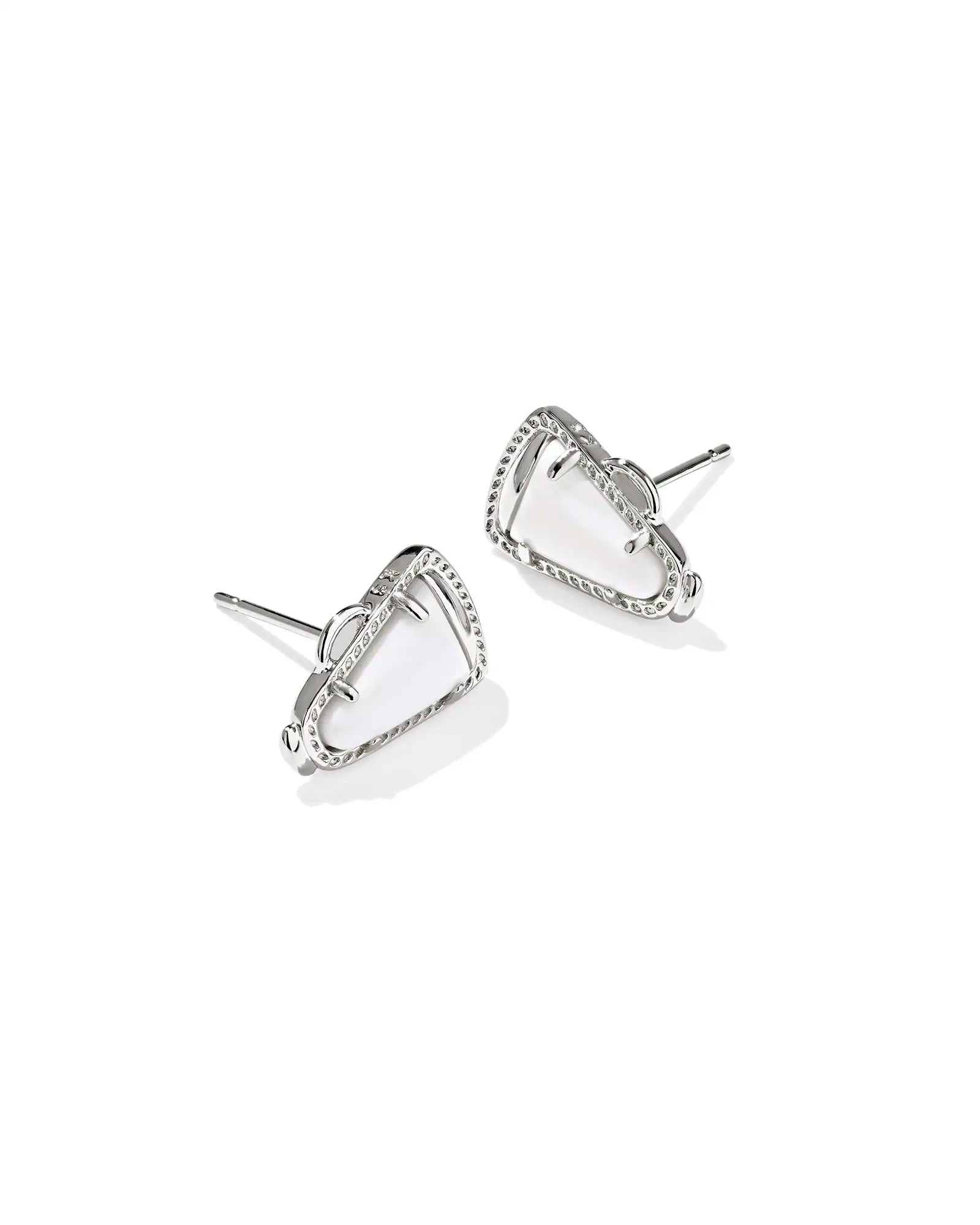Kendra Scott Cheer Stud Earrings Silver White Mother Of Pearl-Earrings-Kendra Scott-08/21/25,E00850RHD-The Twisted Chandelier