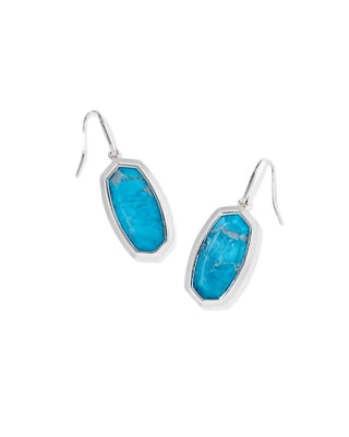 Kendra Scott Dani Bezel Drop Earrings Silver Variegated Indigo Magnesite-Earrings-Kendra Scott-E00928RHD-The Twisted Chandelier