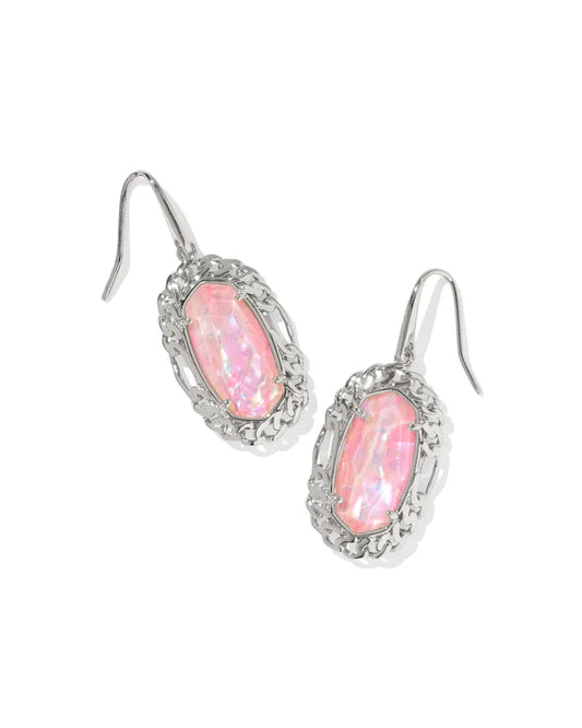 Kendra Scott Dani Figaro Frame Drop Earrings Silver Pink Iridescent Mother Of Pearl-Earrings-Kendra Scott-E00795RHD,Sale Kendra Scott-The Twisted Chandelier