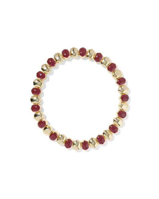 Kendra Scott Daphne Enamel Stretch Bracelet Gold Burgundy Enamel-Bracelets-Kendra Scott-08/21/25,B00318GLD-The Twisted Chandelier