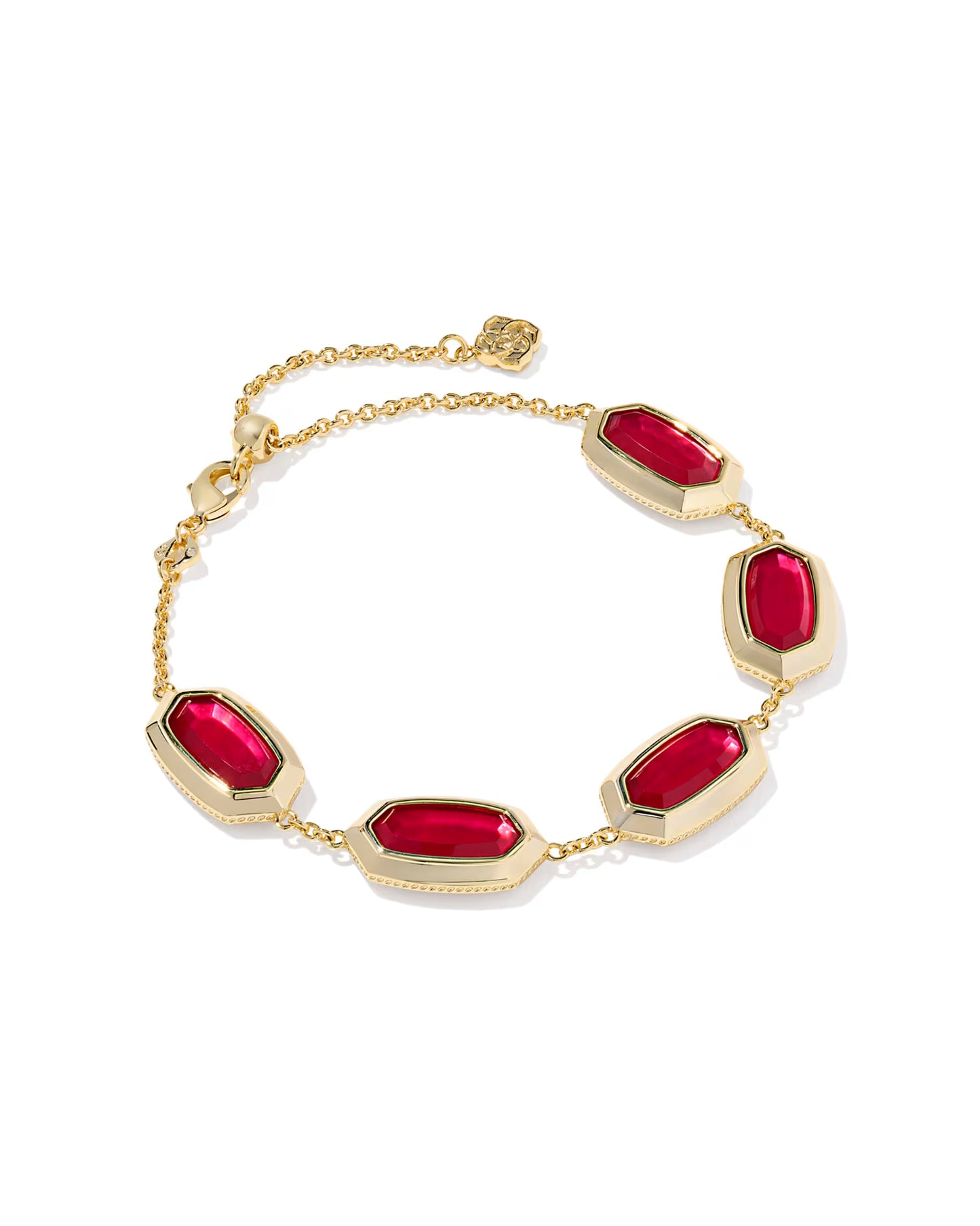 Kendra Scott Elaina Bezel Delicate Chain Bracelet Gold Carmine Red Illusion-Kendra Scott-B00382GLD-The Twisted Chandelier