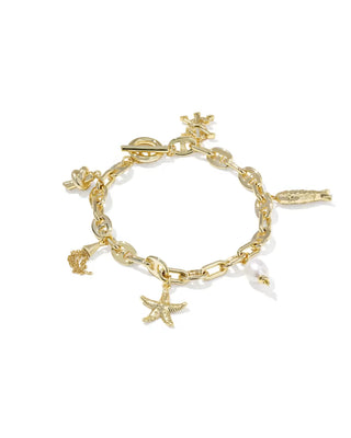 Kendra Scott Parker Charm Bracelet Gold Freshwater Cultured Pearl-Bracelet-Kendra Scott-B00509GLD-The Twisted Chandelier