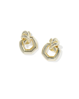 Kendra Scott Parker Knot Open Frame Earrings Gold-Earrings-Kendra Scott-E01104GLD-The Twisted Chandelier