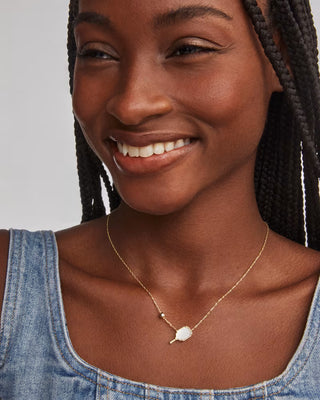Kendra Scott Pickleball Short Pendant Necklace Gold Ivory Mother of Pearl-Necklaces-Kendra Scott-N00635GLD-The Twisted Chandelier