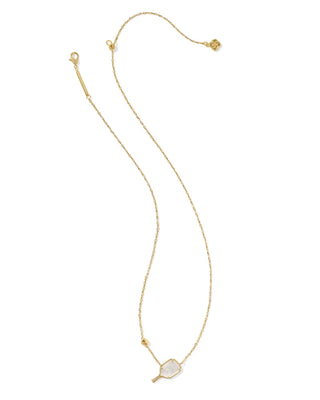 Kendra Scott Pickleball Short Pendant Necklace Gold Ivory Mother of Pearl-Necklaces-Kendra Scott-N00635GLD-The Twisted Chandelier