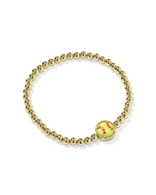 Kendra Scott Softball Stretch Bracelet Gold Chartreuse Magnesite-Bracelet-Kendra Scott-B00473GLD-The Twisted Chandelier