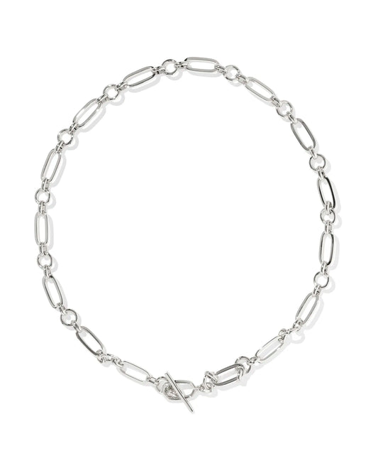 Kendra Scott Sylvia Metal Link And Chain Necklace Silver-Necklaces-Kendra Scott-N01112RHD,Sale Kendra Scott-The Twisted Chandelier