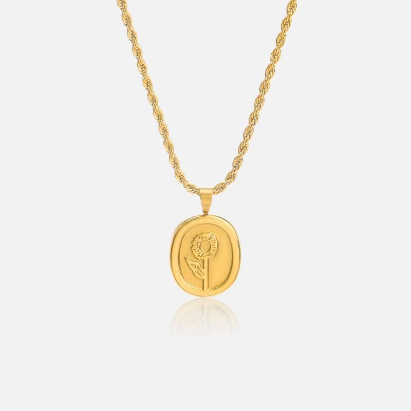 18K Stainless Steel Tarnish Free Rose Necklace-JOSSLYN by wall to wall-40NK9447-The Twisted Chandelier