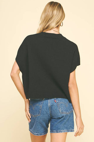 Marcie Dropped Shoulder Sweater Top - Black-PINCH-05/26/26,FD 12/22/25,OGP 59.99,Tops Collection-The Twisted Chandelier