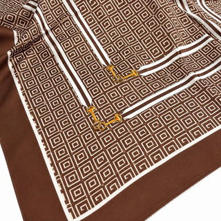 Geometric Print Silk Satin Shawl Scarf-Scarf-JOSSLYN by wall to wall-40SC733-The Twisted Chandelier