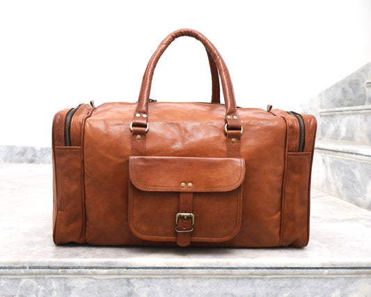 Genuine Leather Duffle Bag Weekender Overnight Gym Bag-Billion Brothers-Men's-The Twisted Chandelier