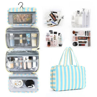 Striped Hanging Toiletry & Makeup Organizer Bag-Bag-JOSSLYN by wall to wall-40P599-The Twisted Chandelier