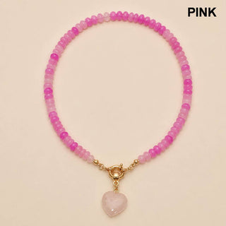 Natural Stone Semi-Precious Glass Mixed Necklace-Necklace-JOSSLYN by wall to wall-40NK9702-The Twisted Chandelier