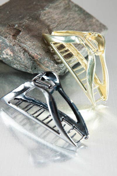 Metallic Casting Curved Triangle Hair Claw Clips-JOSSLYN by wall to wall-40H552-The Twisted Chandelier