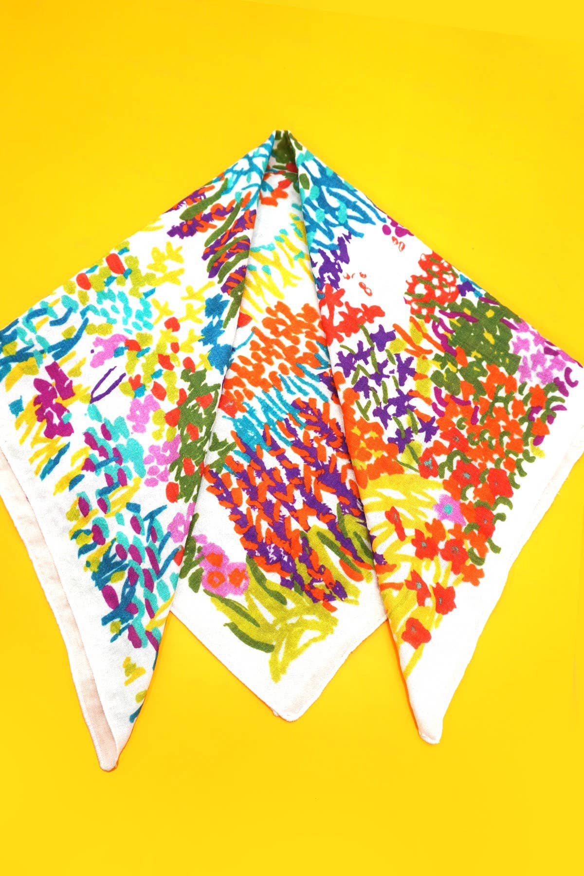 Cotton Floral Print Silky Feeling Bandana Scarf-JOSSLYN by wall to wall-40SC648-The Twisted Chandelier