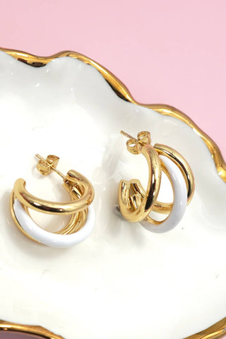 18K Stainless Steel Tarnish Free Enamel Hoop-Earrings-JOSSLYN by wall to wall-40E510-The Twisted Chandelier