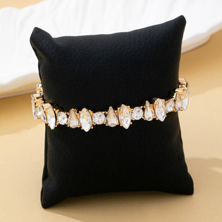 Crystal Gold-Tone Stretch Statement Bracelet-Bracelet-JOSSLYN by wall to wall-80B1786-The Twisted Chandelier