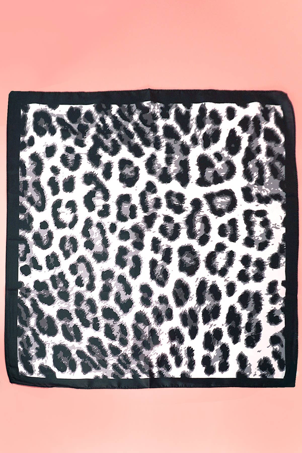 Animal Leopard Print Silky Feel Bandana Scarf-JOSSLYN by wall to wall-40SC632-Black-The Twisted Chandelier