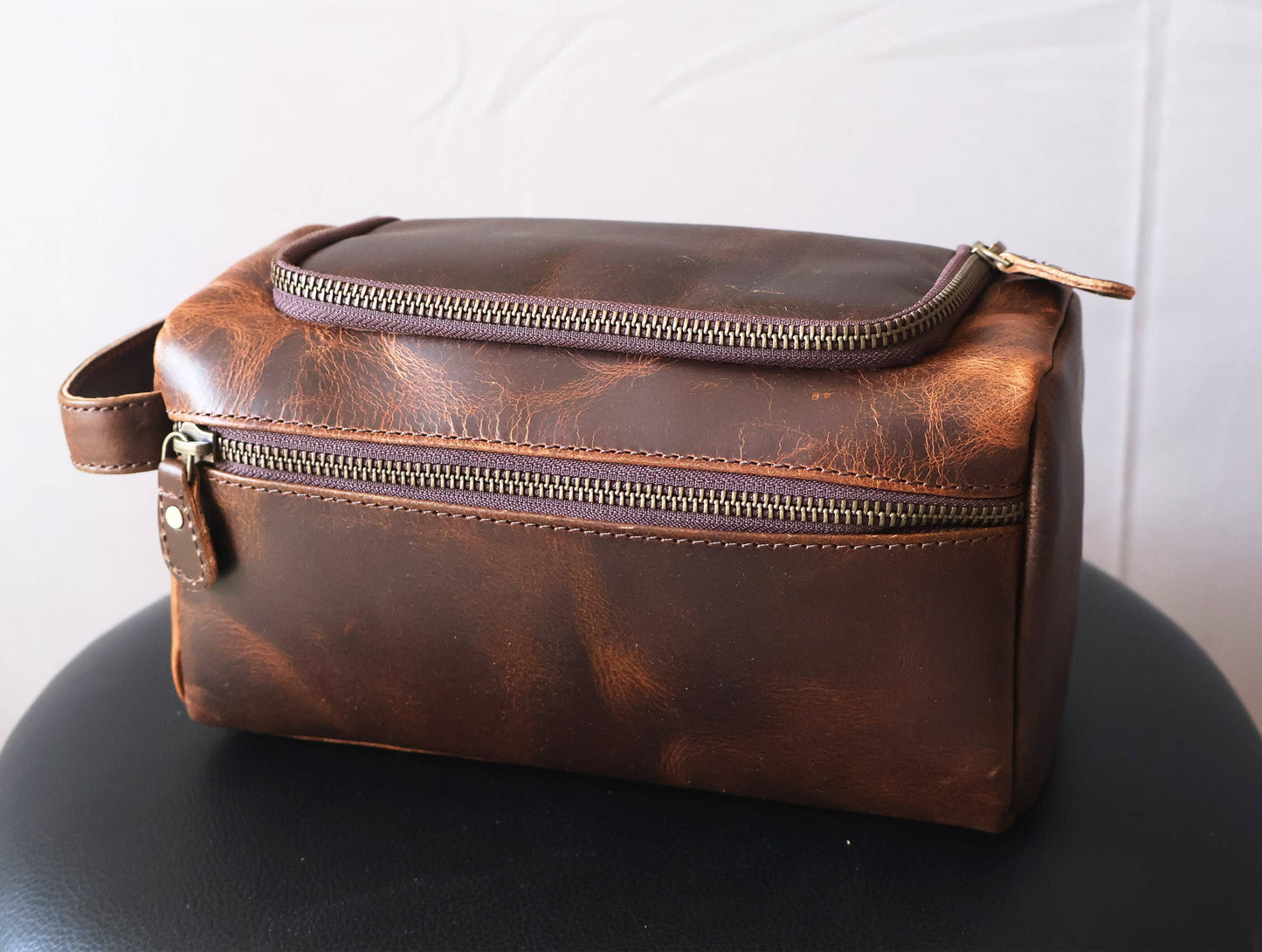 Leather Toiletry Travel Kit Shaving Bag-Billion Brothers-Men's-The Twisted Chandelier