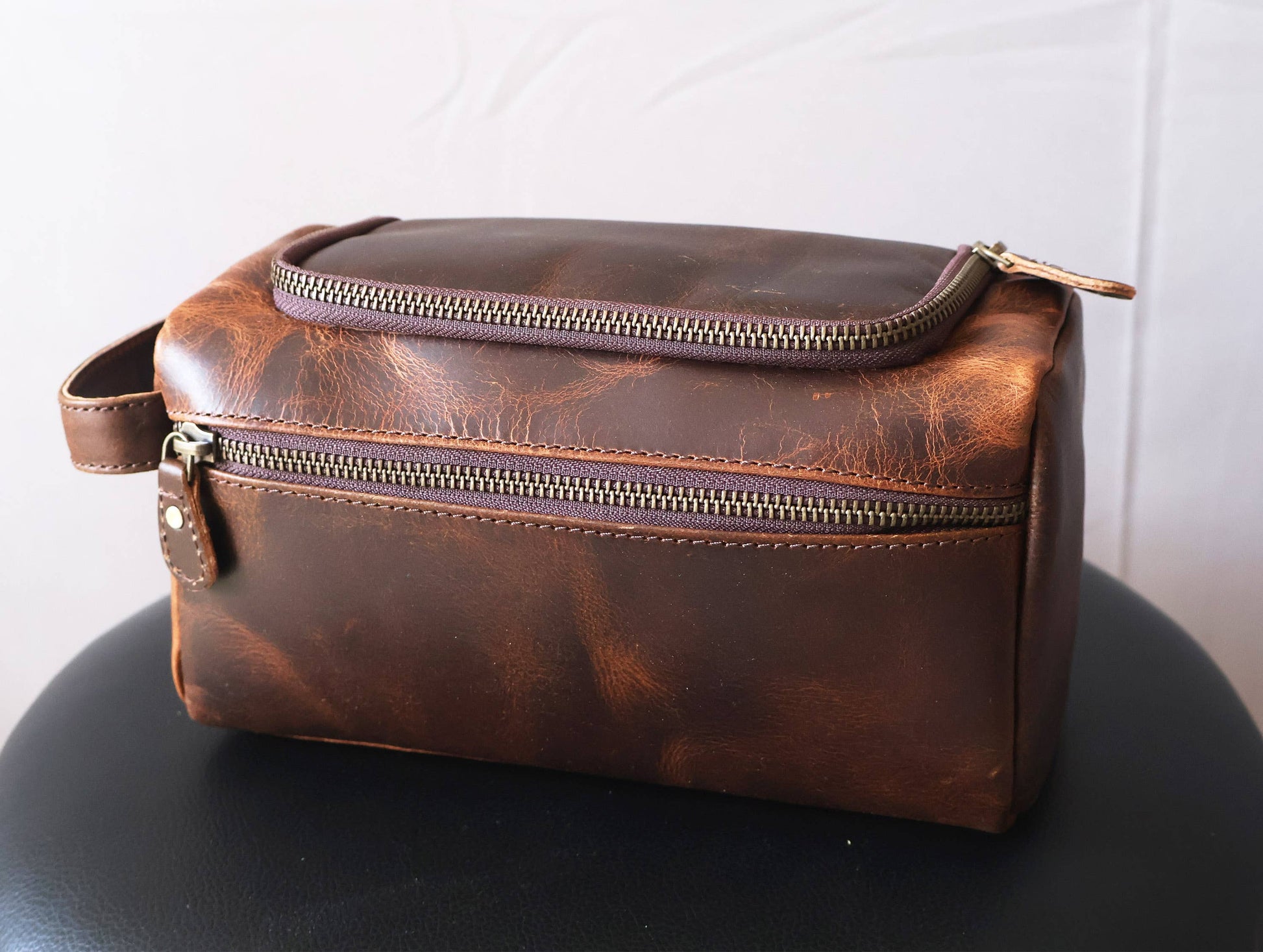 Leather Toiletry Travel Kit Shaving Bag-Billion Brothers-Men's-The Twisted Chandelier