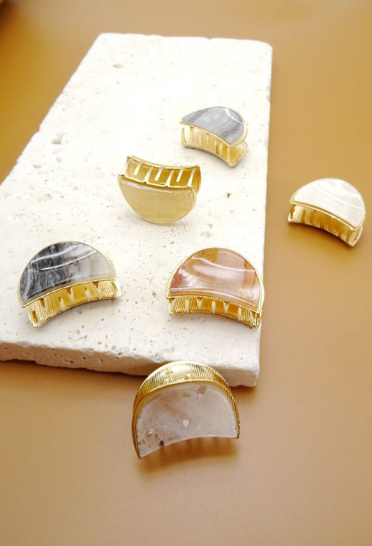 Half Moon Marble Hair Claw Clip-JOSSLYN by wall to wall-40H383-The Twisted Chandelier