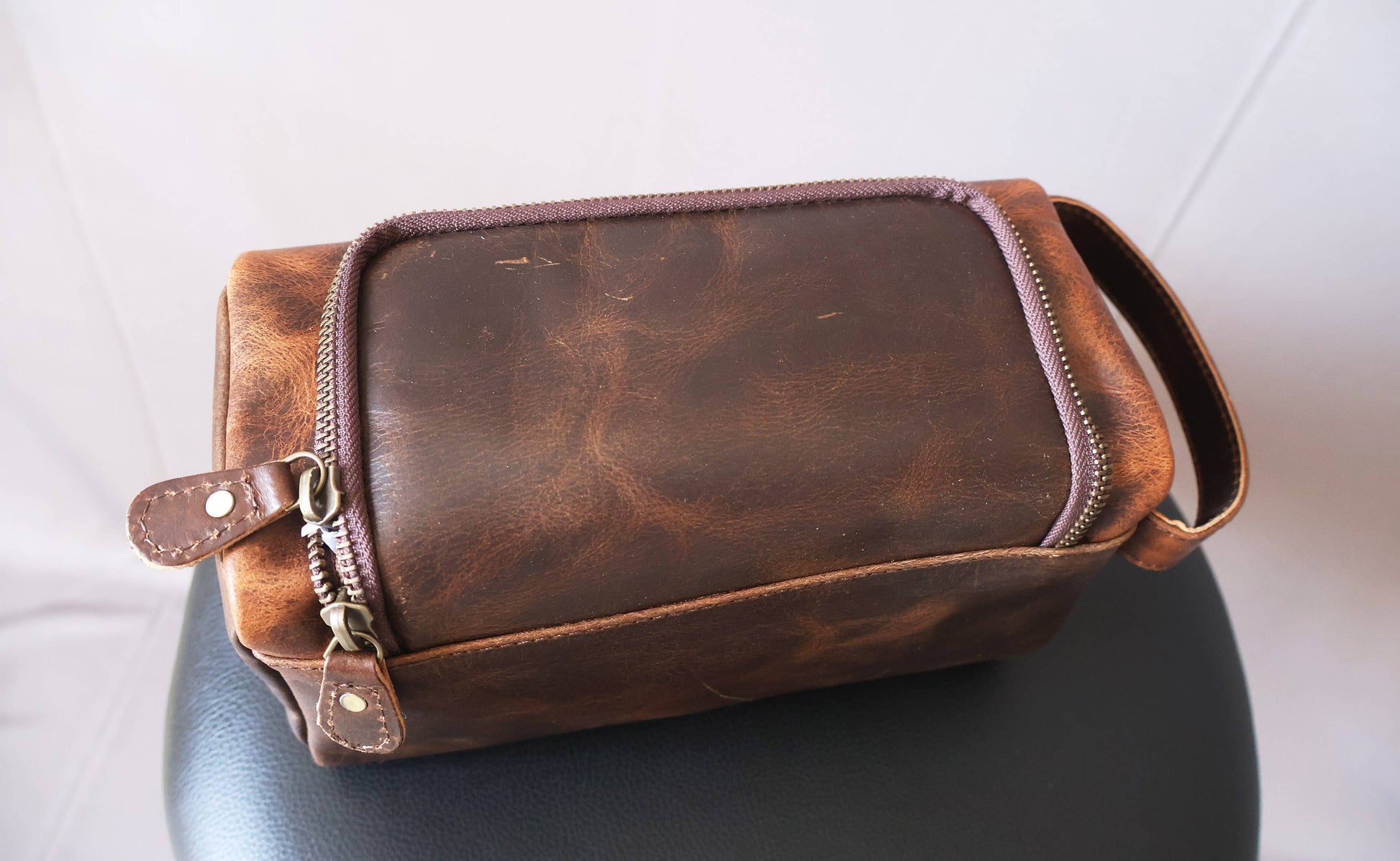 Leather Toiletry Travel Kit Shaving Bag-Billion Brothers-Men's-The Twisted Chandelier