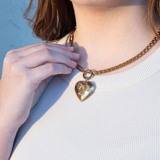 18k Gold Stainless Steel Box Paperclip Charm Holder Necklace-Necklace-WJW-The Twisted Chandelier