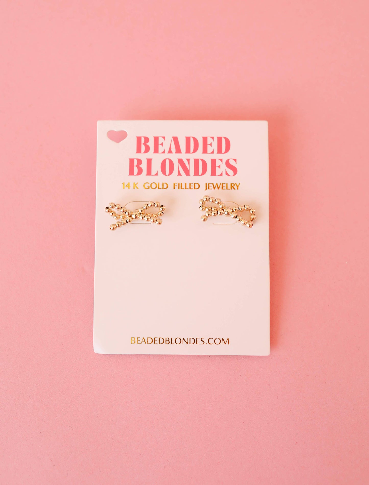 Gold Bow Earrings-Beaded Blondes-The Twisted Chandelier