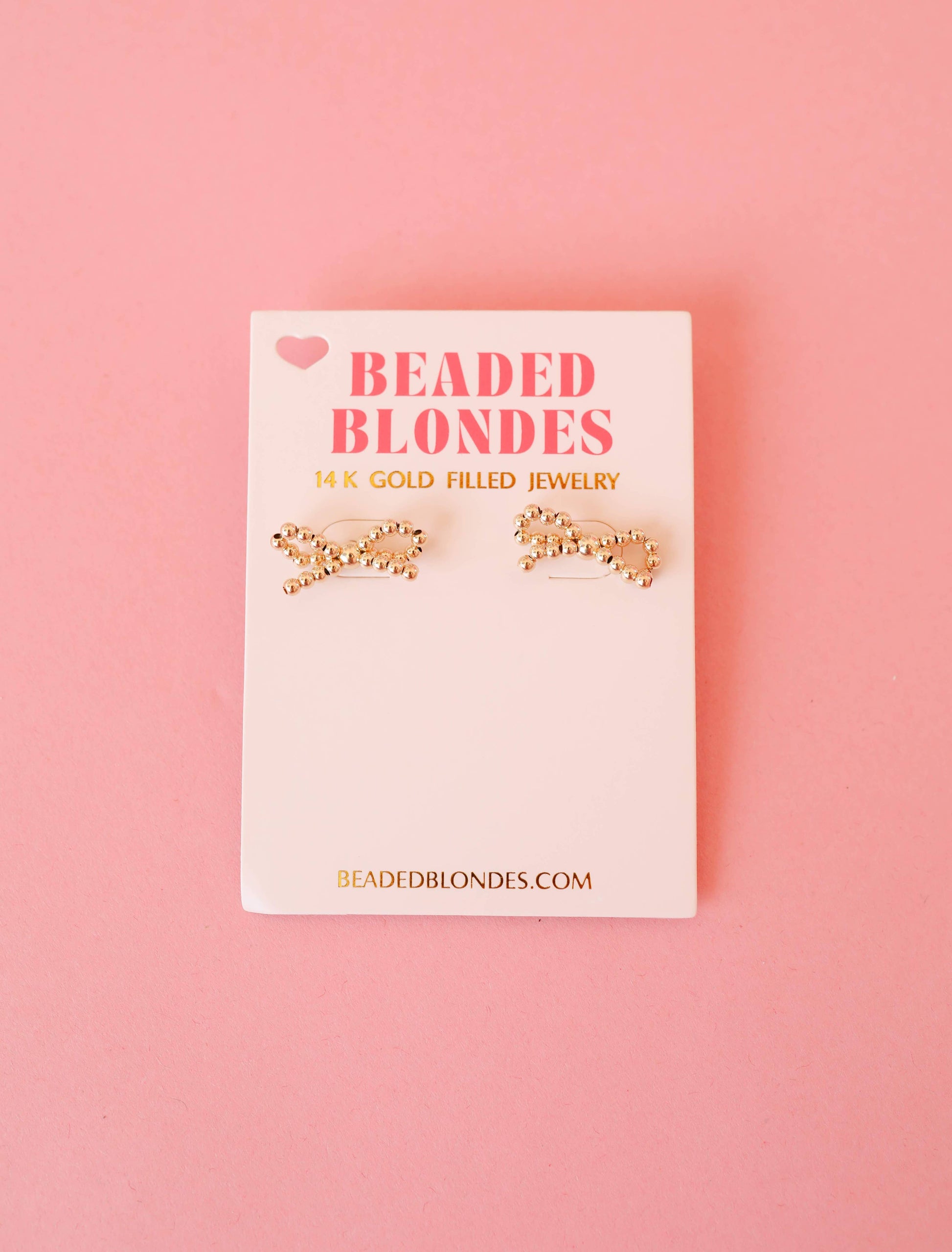 Gold Bow Earrings-Beaded Blondes-The Twisted Chandelier