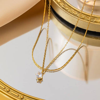 18K Stainless Steel tarnish Free Layered Necklace-Necklace-JOSSLYN by wall to wall-40NK9682-The Twisted Chandelier