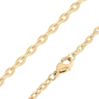 18K Gold PVD Stainless Steel Flat Oval Loop Chain-Stainless Steel Charm-WJW-The Twisted Chandelier