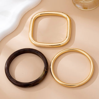 Tort & Gold Bangle Trio Bangle Set-JOSSLYN by wall to wall-80B1586-The Twisted Chandelier