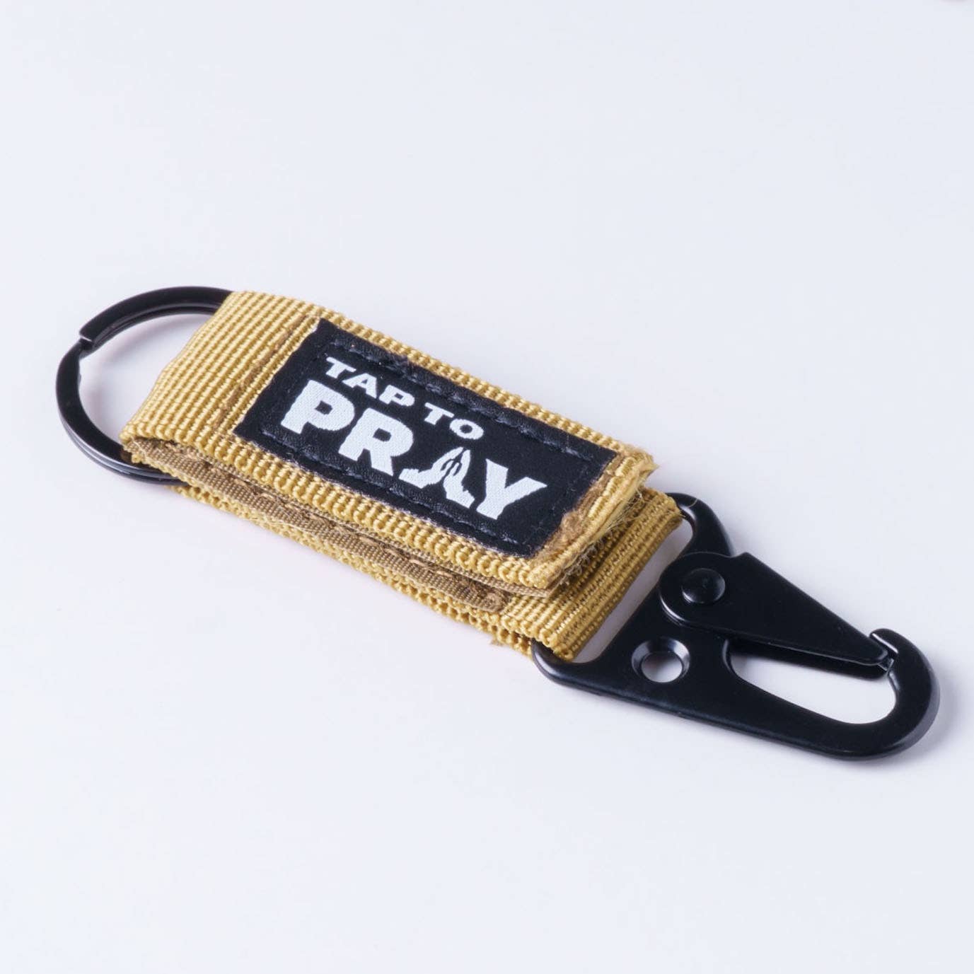 Tap To Pray™ - Tactical Carabiner Keychain-Versible-Tan-The Twisted Chandelier