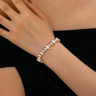Crystal Gold-Tone Stretch Statement Bracelet-Bracelet-JOSSLYN by wall to wall-80B1786-The Twisted Chandelier