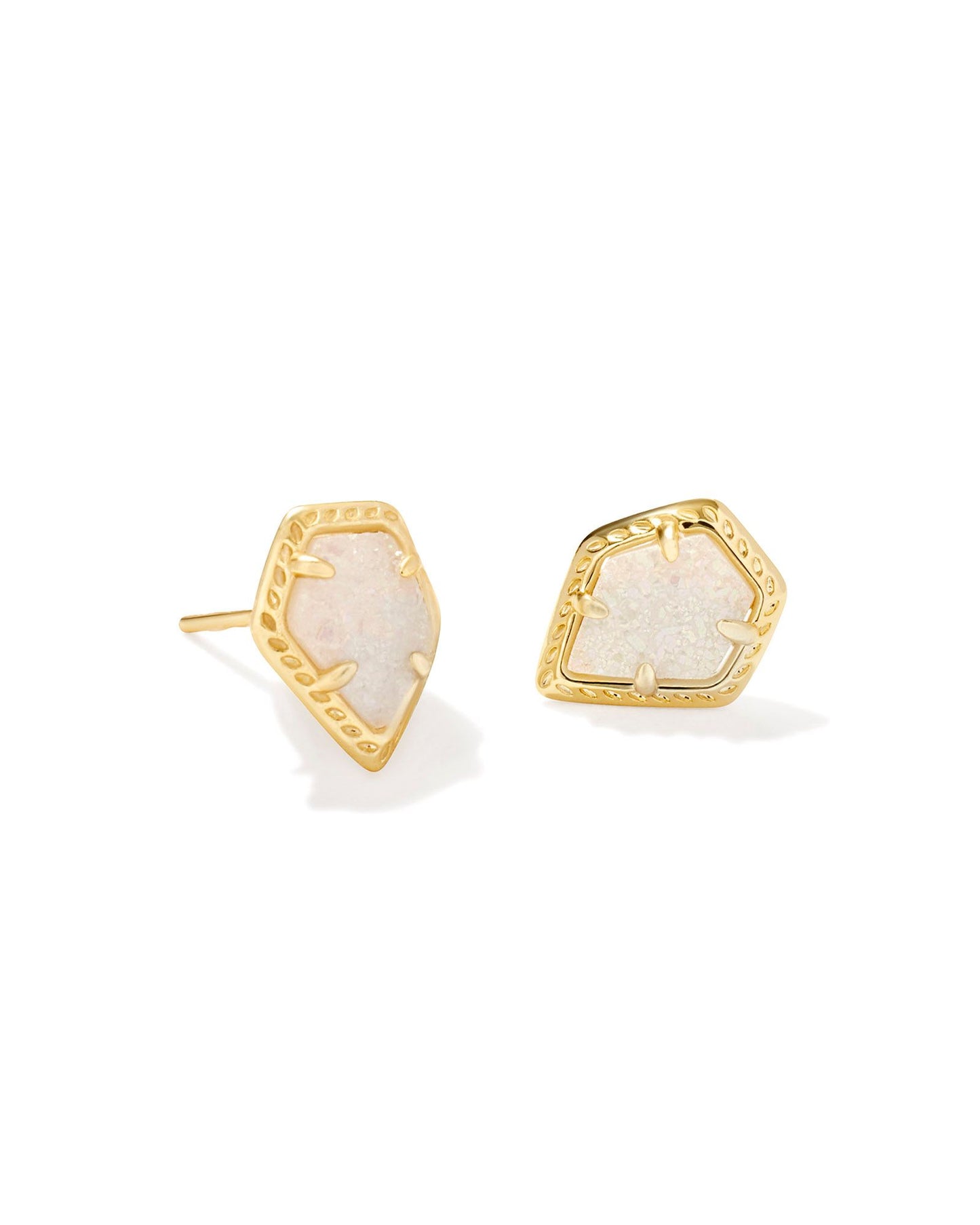 Kendra Scott Framed Tessa Stud Earrings Gold Iridescent Drusy-Earrings-Kendra Scott-CR 08/10/24, E00414GLD, FD 08/10/24-The Twisted Chandelier