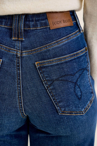 Claudia Ankle Wide Dark Deep Indigo Jeans-Pants-Judy Blue Jeans-bottoms-The Twisted Chandelier