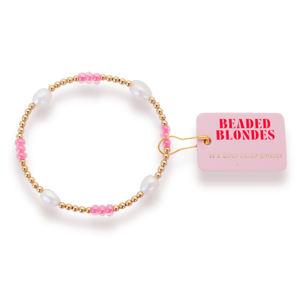 Hot Pink Pearl Poppi Bracelet-Beaded Blondes-The Twisted Chandelier