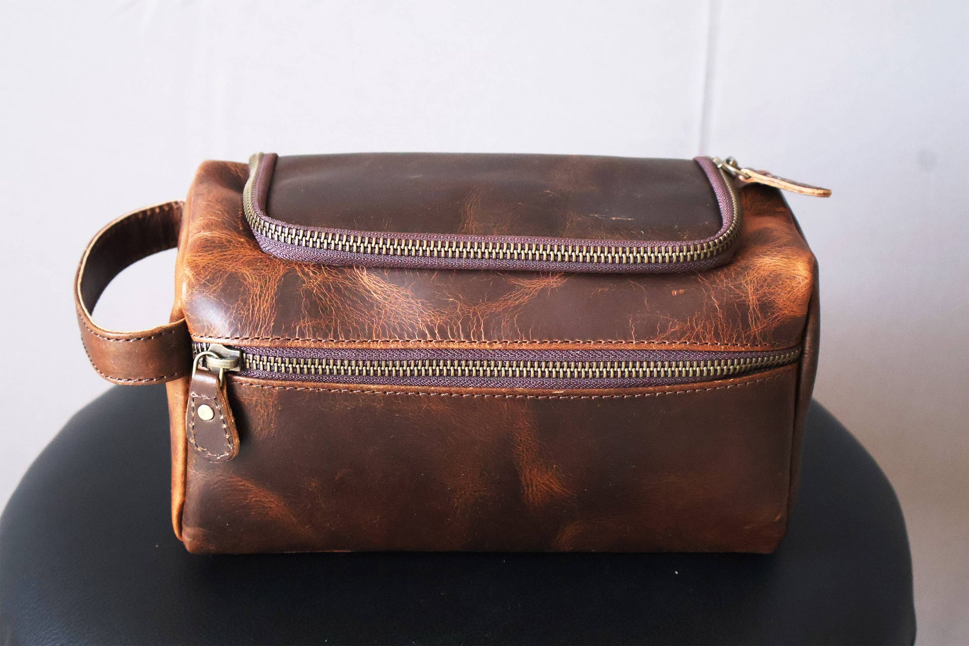Leather Toiletry Travel Kit Shaving Bag-Billion Brothers-Men's-The Twisted Chandelier