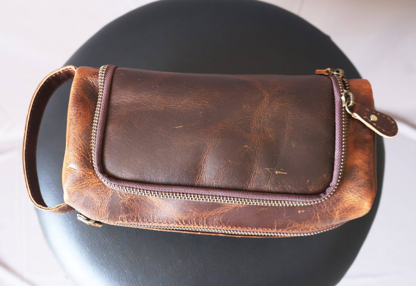 Leather Toiletry Travel Kit Shaving Bag-Billion Brothers-Men's-The Twisted Chandelier