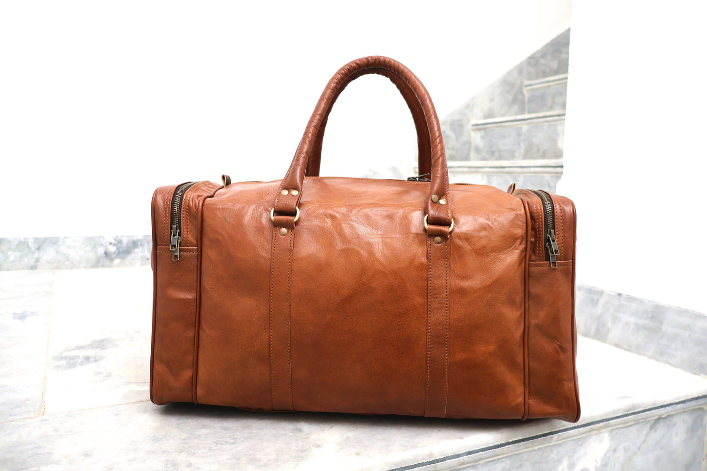 Genuine Leather Duffle Bag Weekender Overnight Gym Bag-Billion Brothers-Men's-The Twisted Chandelier