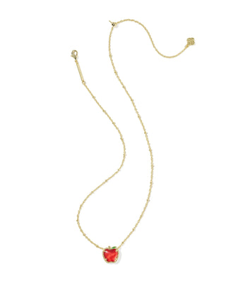 Kendra Scott Apple Short Pendant Necklace Gold Red Illusion-Necklace-Kendra Scott-The Twisted Chandelier