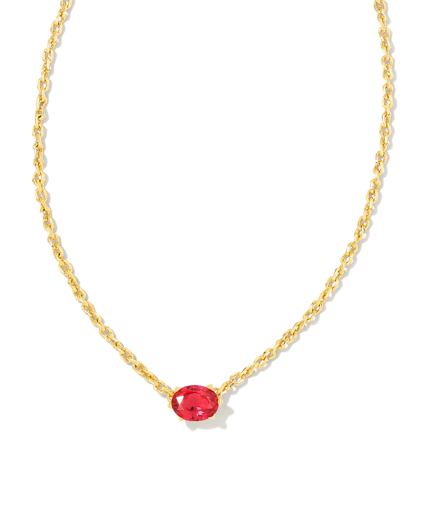 Kendra Scott Cailin Crystal Pendant Necklace Gold Red Crystal-Necklaces-Kendra Scott-N1941GLD-The Twisted Chandelier