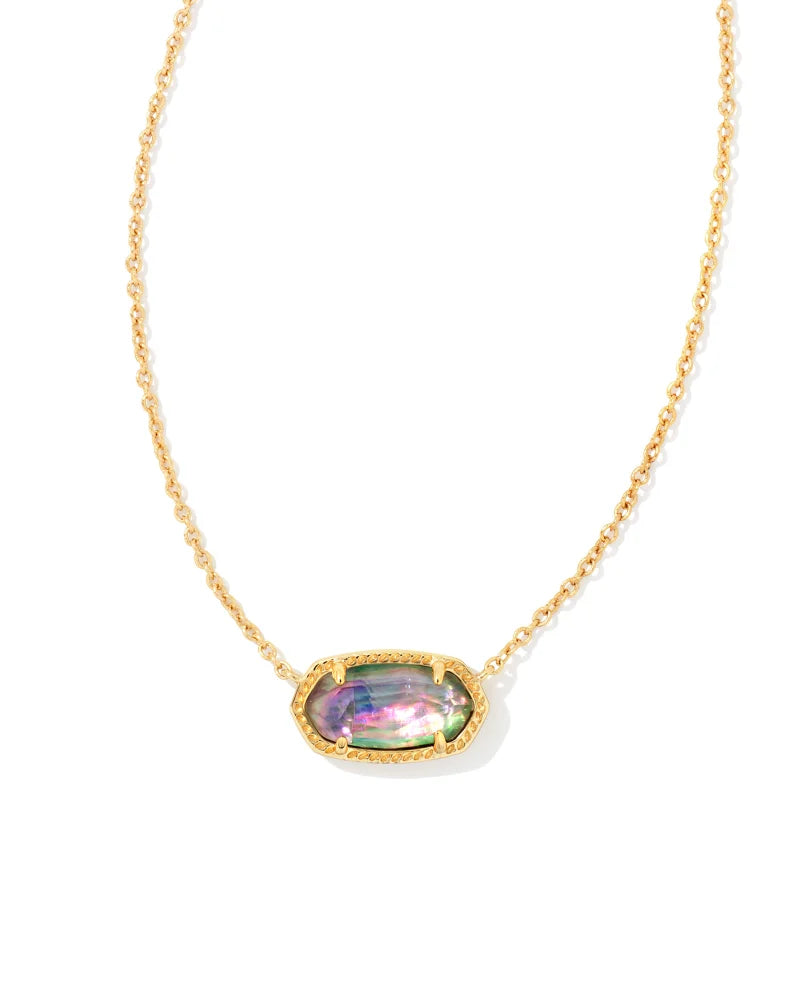 Kendra Scott Elisa Short Pendant Necklace Gold Lilac Abalone-Necklaces-Kendra Scott-N5067GLD-The Twisted Chandelier